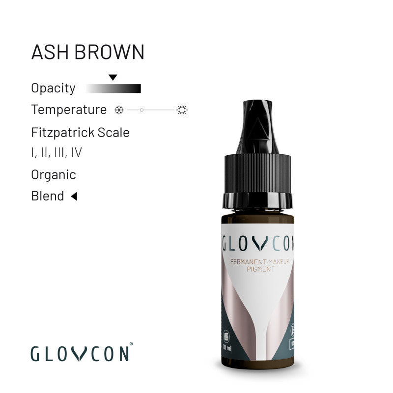 GLOVCON Ash Brown cool neutral eyebrow pigment for PMU