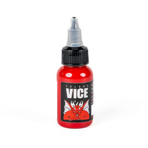 Redbenga 30ml by Vice Colors, vibrant red hair dye bottle with branding and colorful label on a white background.