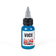 Vice Colors Turquoise 30ml nail polish bottle with turquoise-colored liquid inside on a plain background.