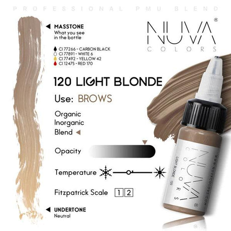 Nuva Colors Eyebrow Pigments 120 LIGHT BLONDE 15ml - BVShop