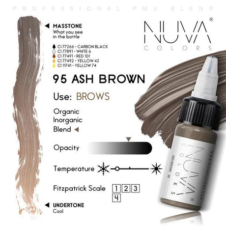 Nuva Colors Eyebrow Pigments 95 ASH BROWN 15ml - BVShop