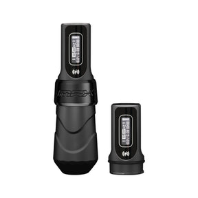 FK Irons Flux Max Black Ops tattoo machine with two PowerBolt II batteries