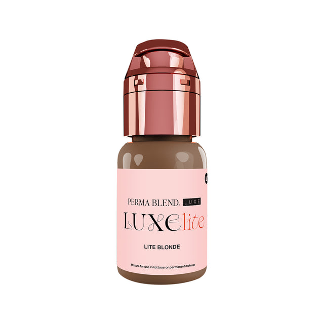 Perma Blend Luxe Lite Blonde PMU pigment 15ml bottle for soft natural brow work