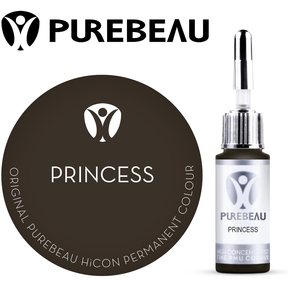 Purebeau Princess 10ml HiCON, butelka pigmentu do brwi i próbka koloru