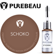 Purebeau Schoko 10ml HiCON, butelka pigmentu do brwi i próbka koloru