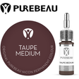 Purebeau Taupe Medium 10ml HiCON, butelka pigmentu do brwi i próbka koloru