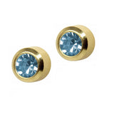 Studex March Aquamarine Bezel Earring - BVShop