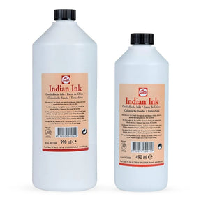 Talens Indian Ink 490ml and 990ml deep black artistic ink bottles