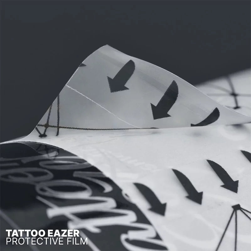 Tattoo Eazer protective film measuring 15cm by 10m, clear adhesive film for tattoo aftercare, shown in the product image.