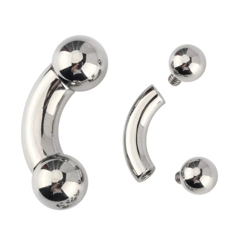 Titanium Big Size Internal Thread Curved Barbell - BVShop