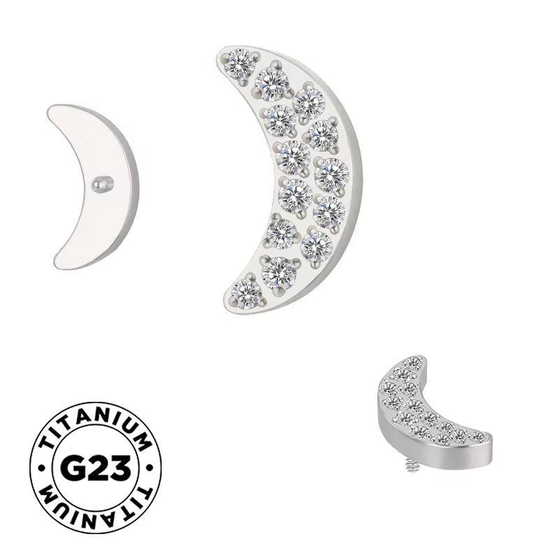 Titanium Ring Paved Moon - BVShop