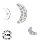 Titanium Ring Paved Moon - BVShop