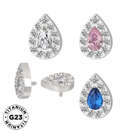 Titanium Ring Paved Pear - BVShop