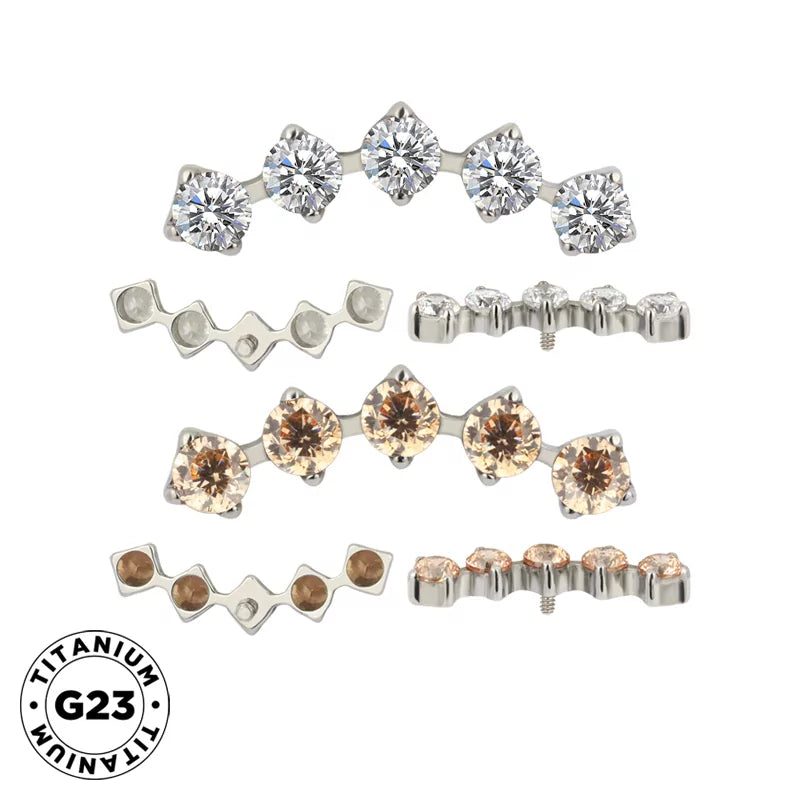 Titanium Ring Tips 5 Prong Zirconia Bezel - BVShop