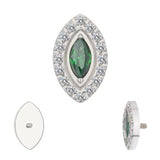 Titanium Ring Tips Marquise Bezel Set - BVShop