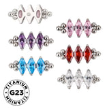 Titanium Ring Tri Bead Bezel - BVShop