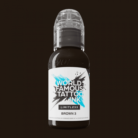 World Famous Limitless Tattoo Ink Brown 3 30ml - BVShop