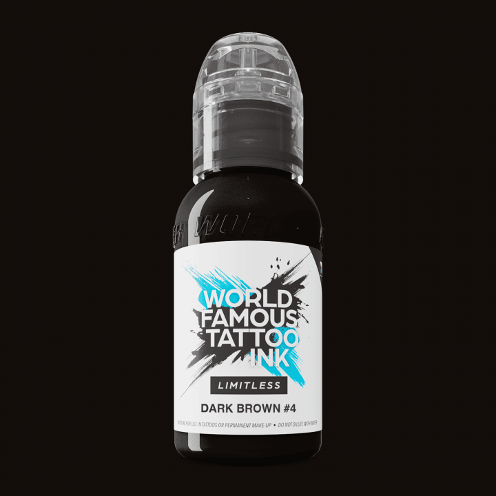 World Famous Limitless Tattoo Ink Dark Brown 4 30ml - BVShop