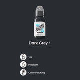 World Famous Limitless Tattoo Ink Dark Grey 1 30ml - BVShop